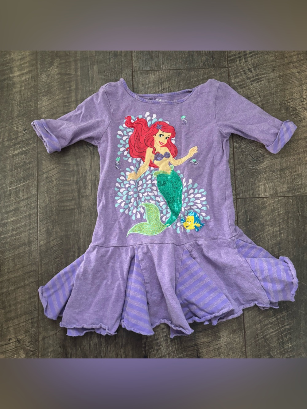 Vintage Disney Store Little Mermaid Purple Cotton Tunic